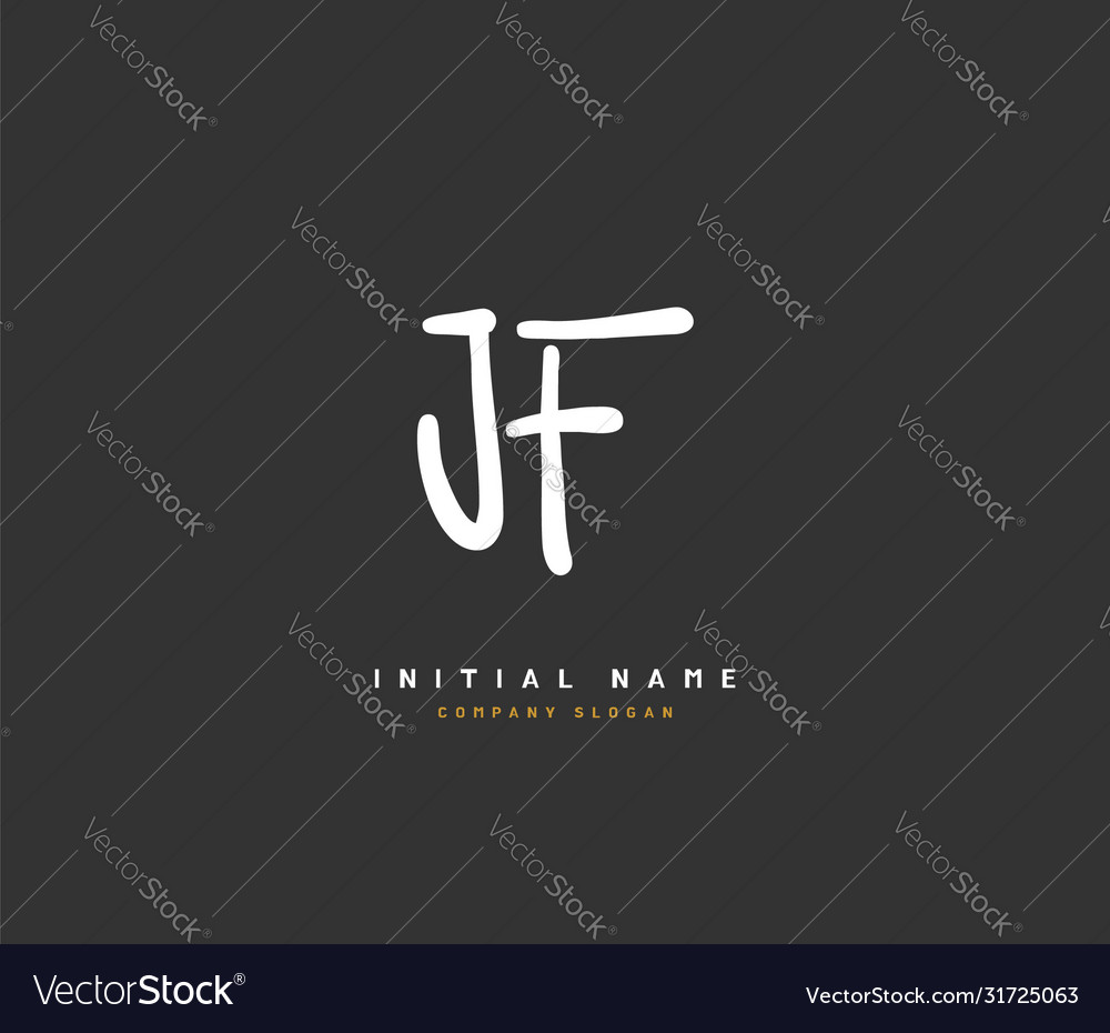 J f jf beauty initial logo handwriting