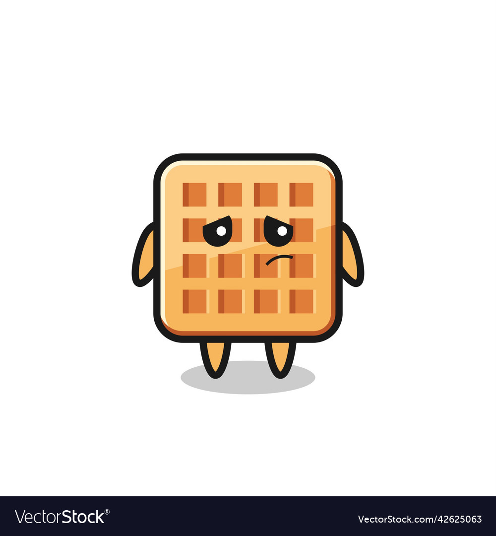 Lazy gesture of waffle cartoon character