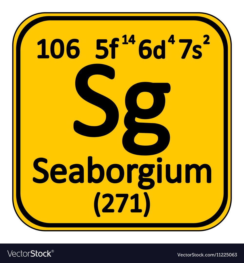 Periodic Table Element Seaborgium Icon Royalty Free Vector