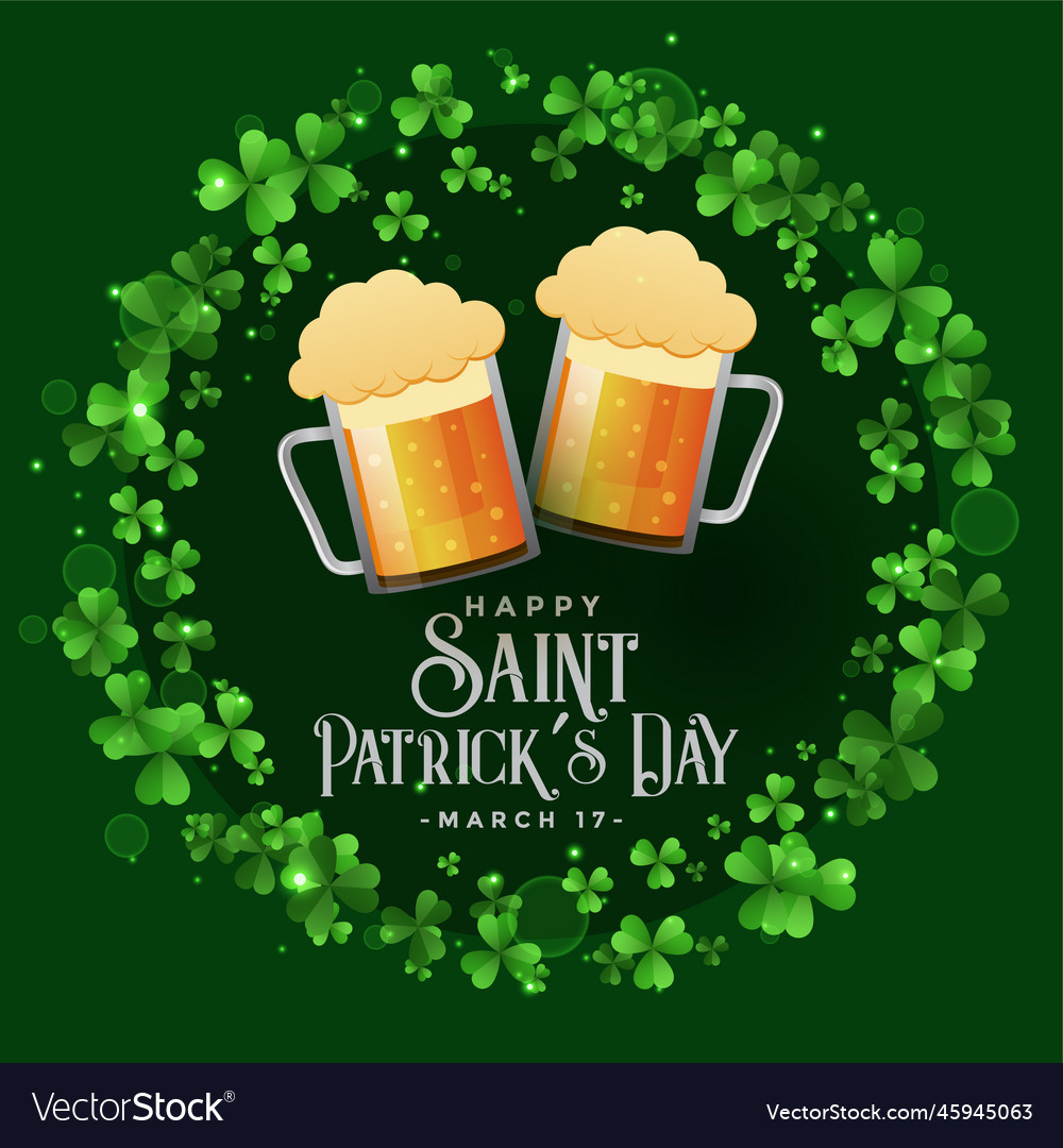 Saint patricks celebration patry with beer mugs