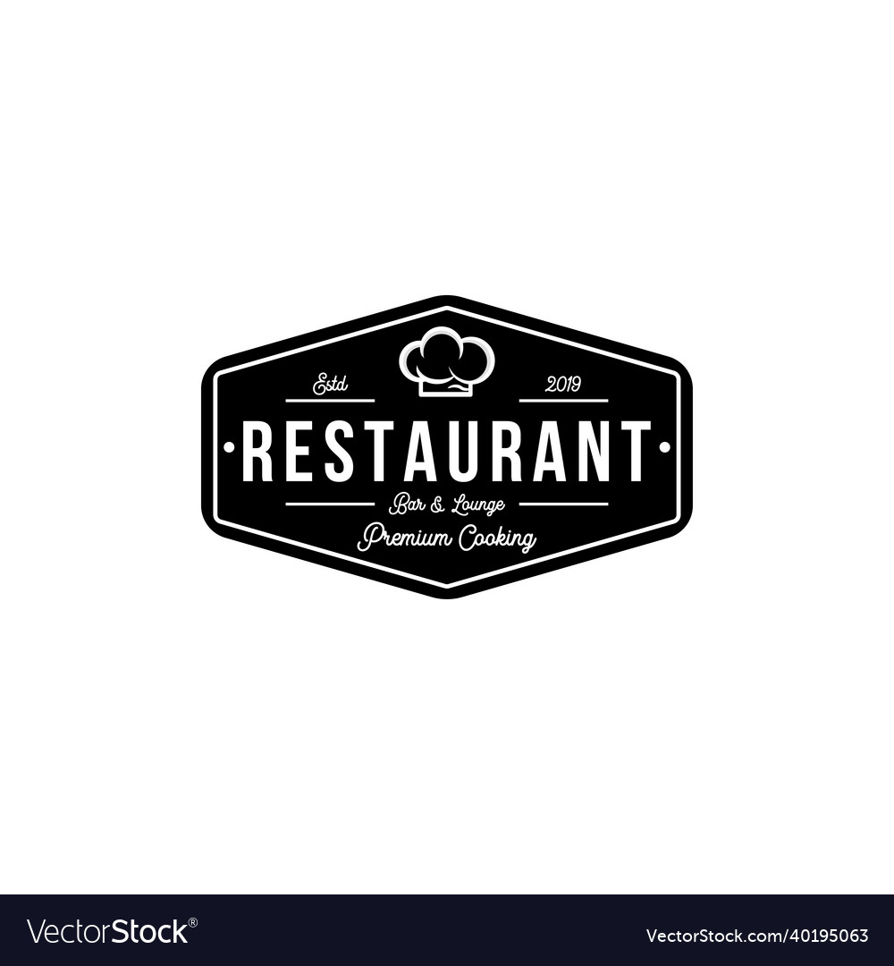 Vintage restaurant logo badge emblem Royalty Free Vector