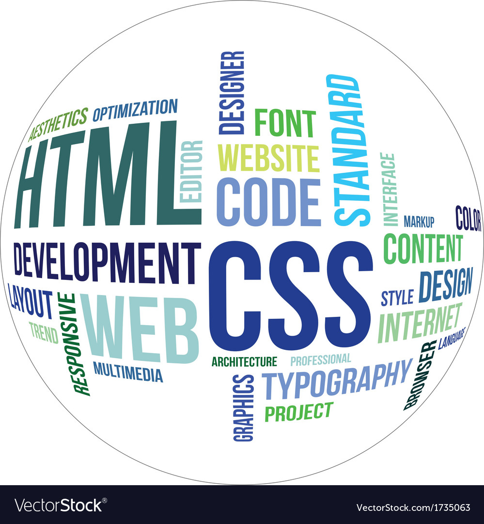 Word Cloud Html And Css Royalty Free Vector Image - Vrogue.co