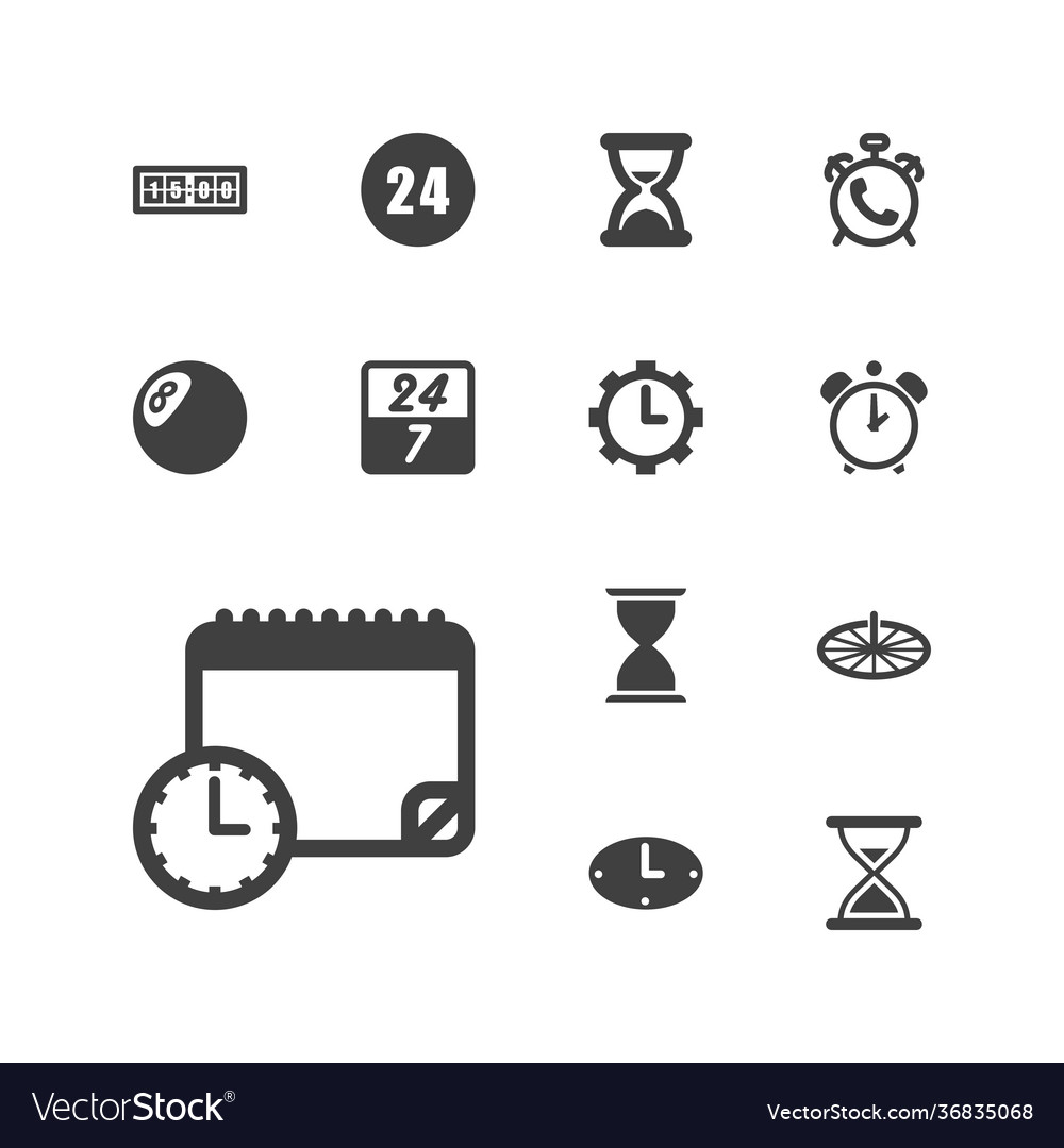 13 clock icons Royalty Free Vector Image - VectorStock