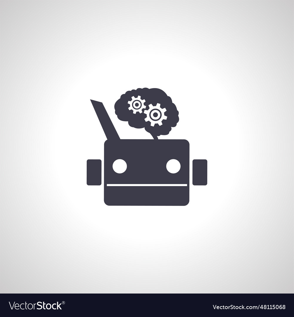 Artificial intelligence robot isolated icon