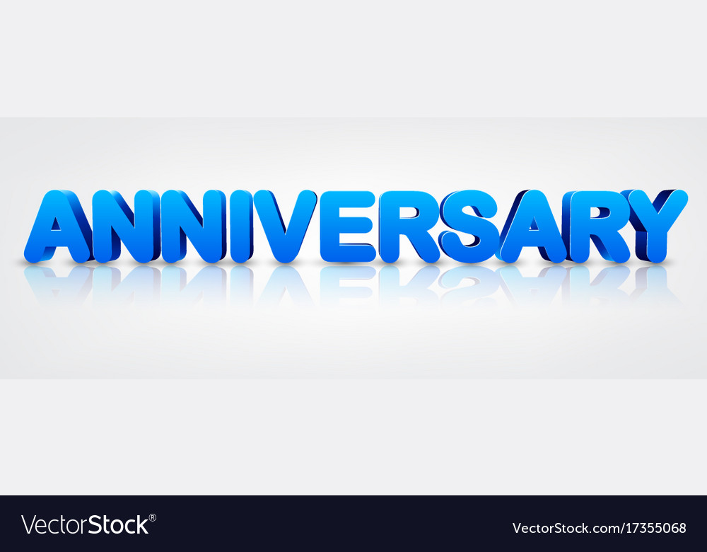Blue Anniversary 3d Banner Royalty Free Vector Image