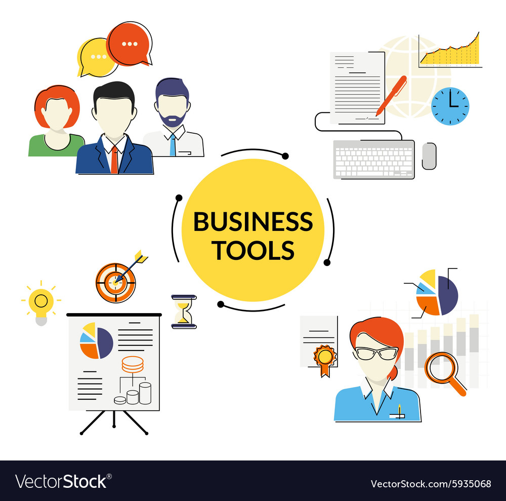 Business tools set Royalty Free Vector Image - VectorStock