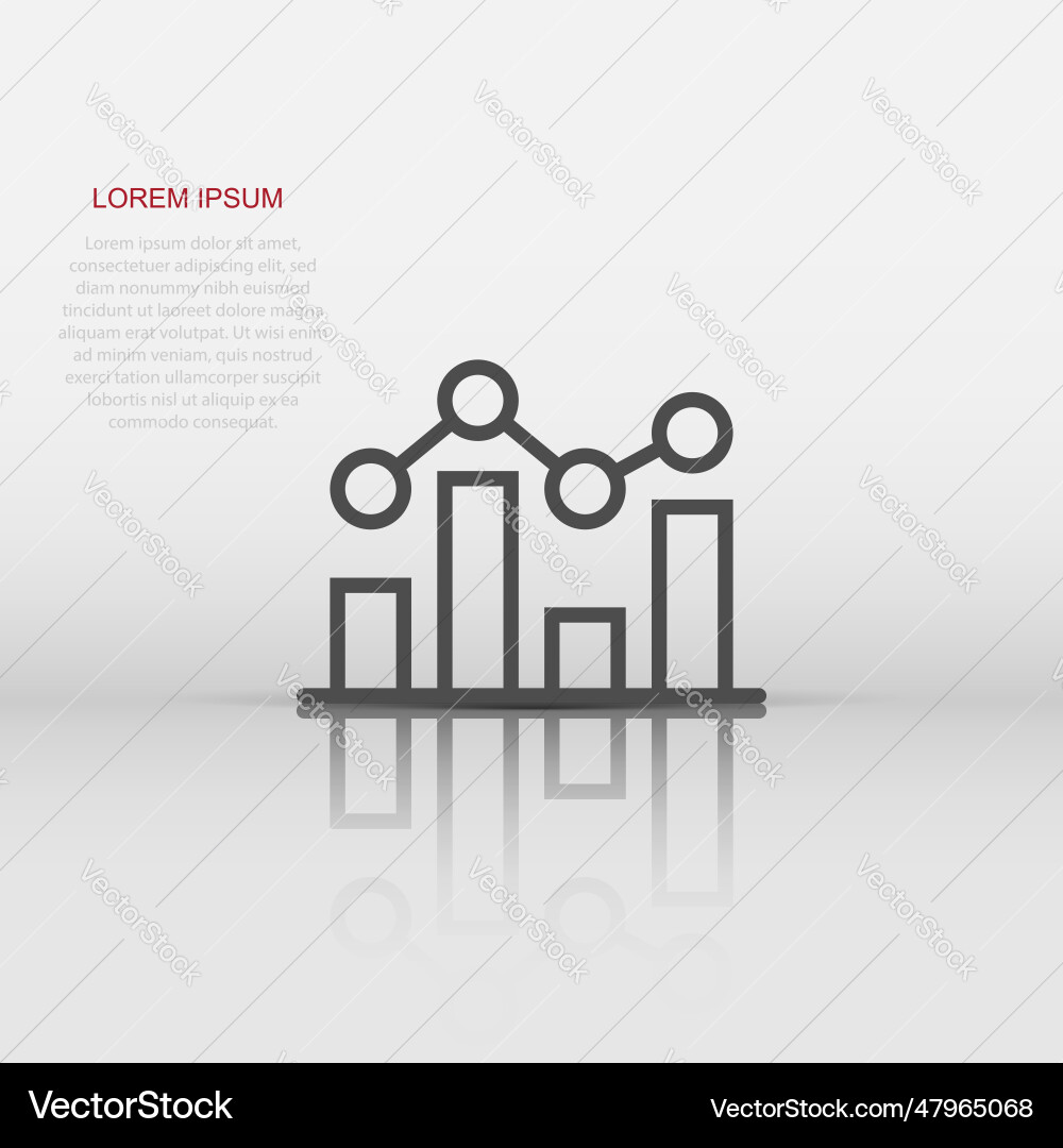 Chart graph icon in flat style arrow grow Vector Image