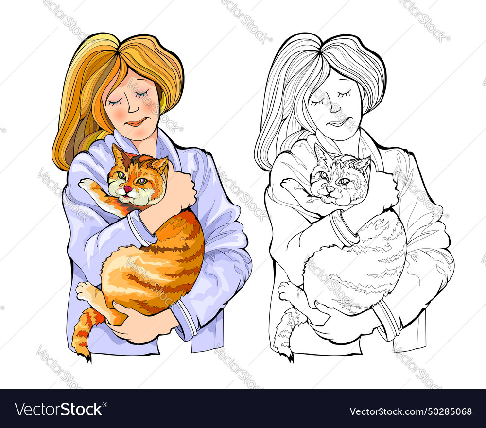 Colorful and black white page for kids vector image Colorful and black white page for kids