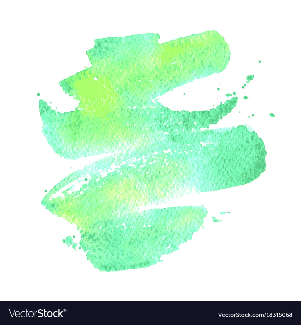 Download Green watercolor brush stroke background Vector Image