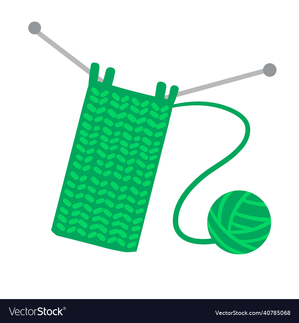 Knitting needles handmade hobby Royalty Free Vector Image