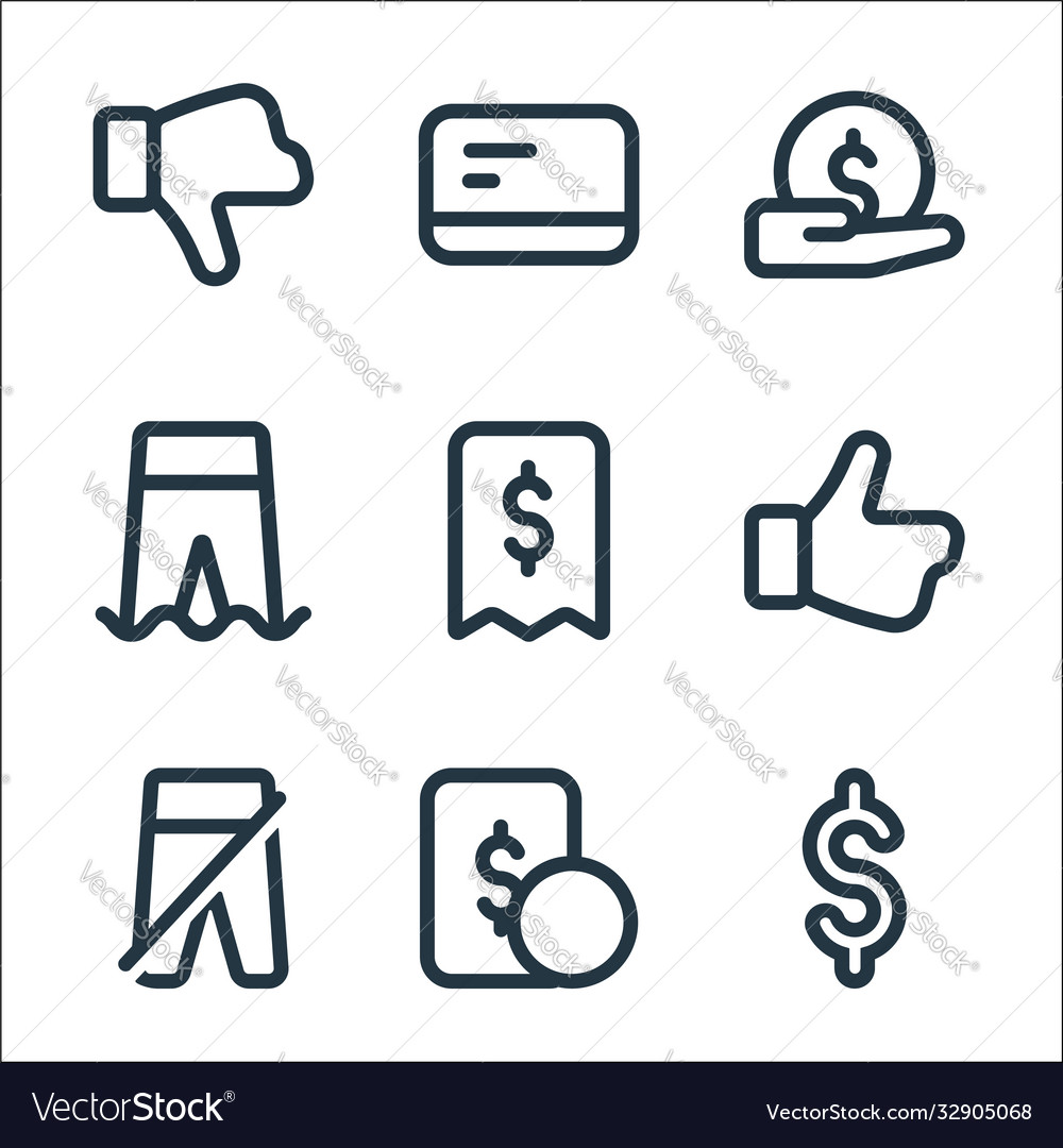 Marketplace line icons linear set quality vector image Marketplace line icons linear set quality