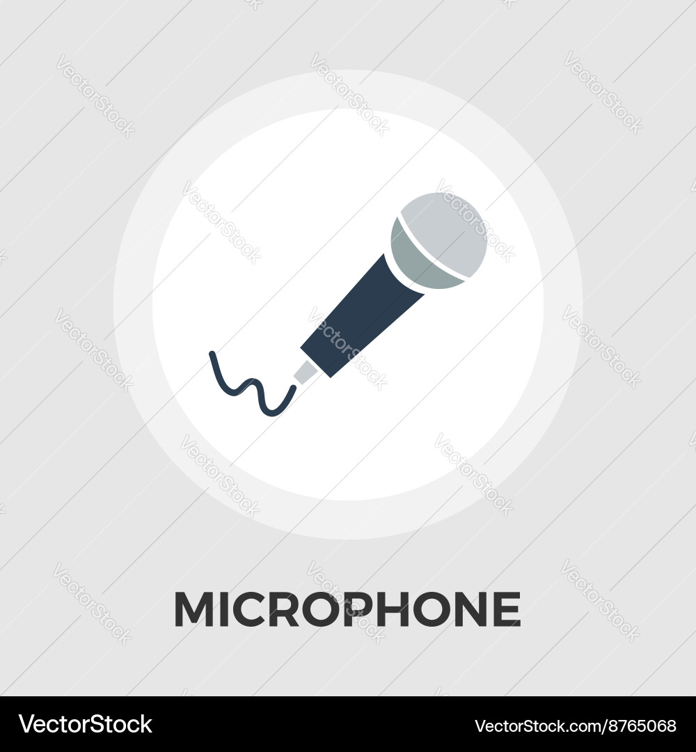 Microphone flat icon Royalty Free Vector Image