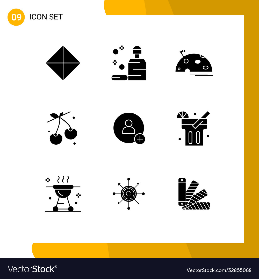 Pictograph set 9 simple solid glyphs add