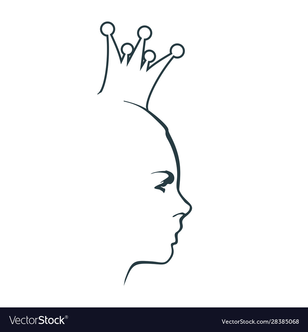 Profile silhouette a princess Royalty Free Vector Image