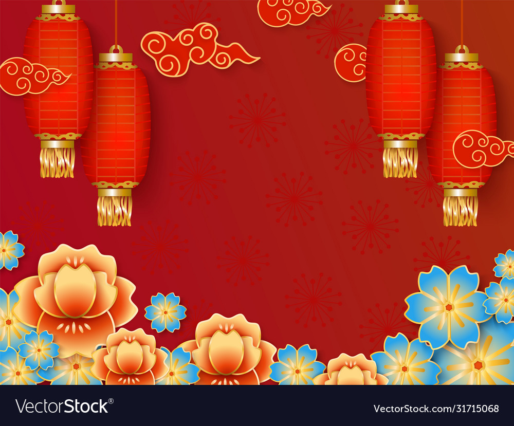 Red background template with empty space