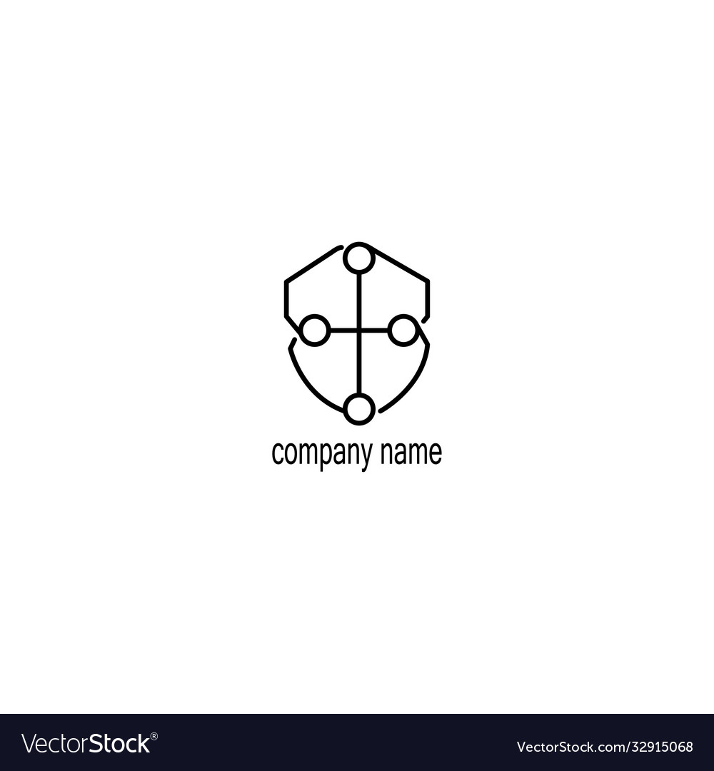 Shield logo outline template design