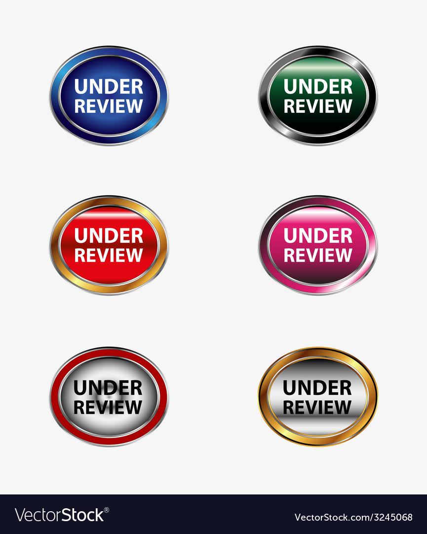 Under review icon button Royalty Free Vector Image