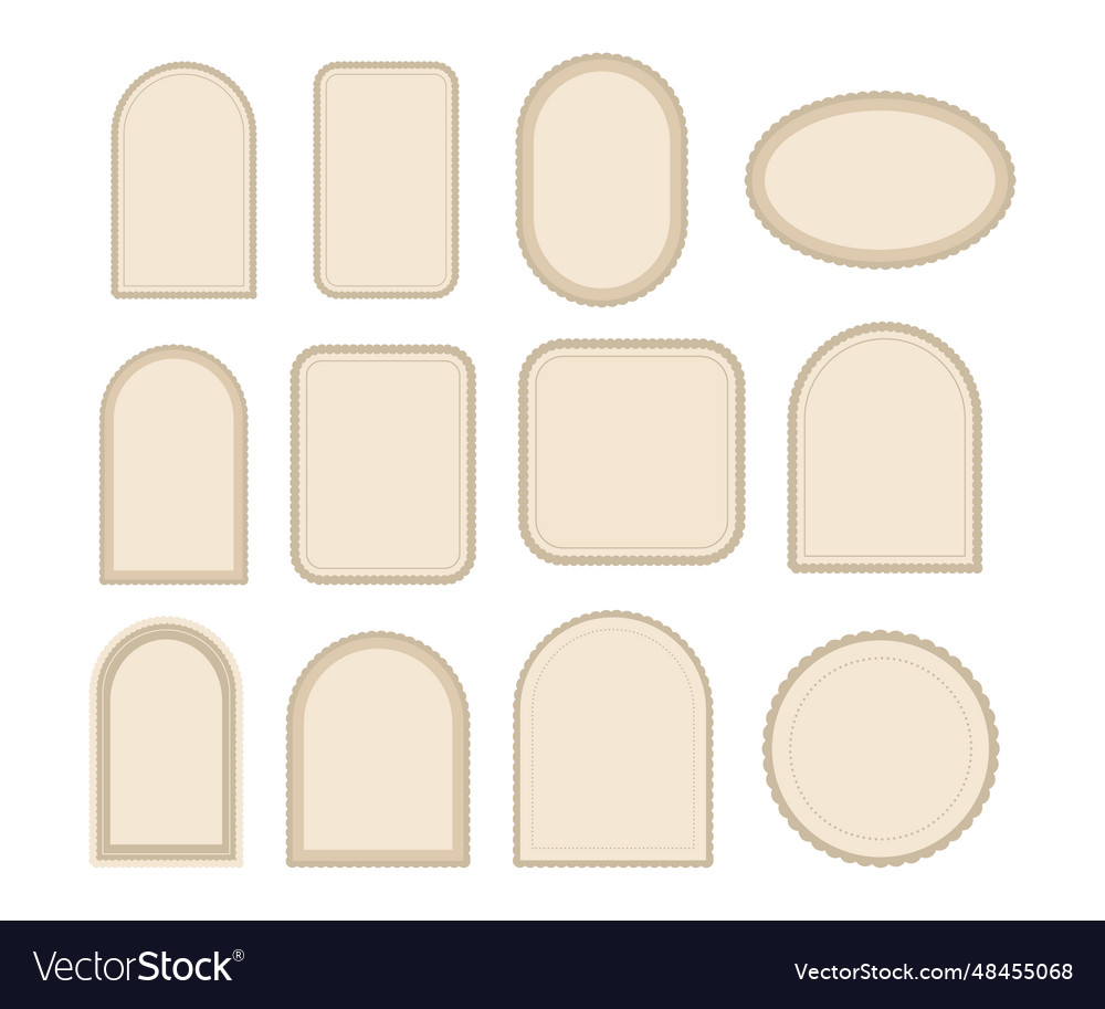 Vintage beige frame collection emptu labels