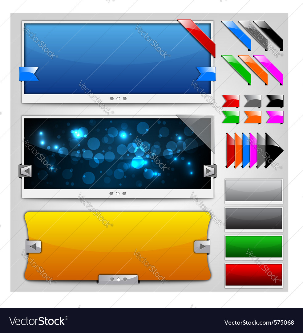 Web sliders and ribbons backgrounds