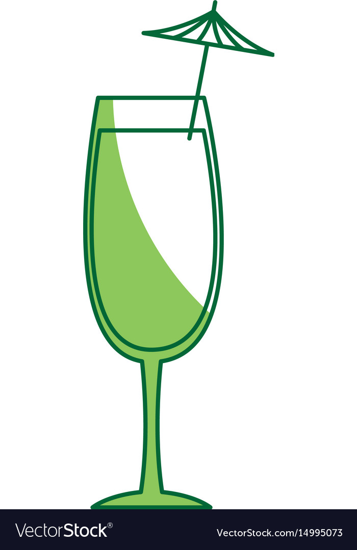 Alcohol drink icon cold cocktail with umbrella