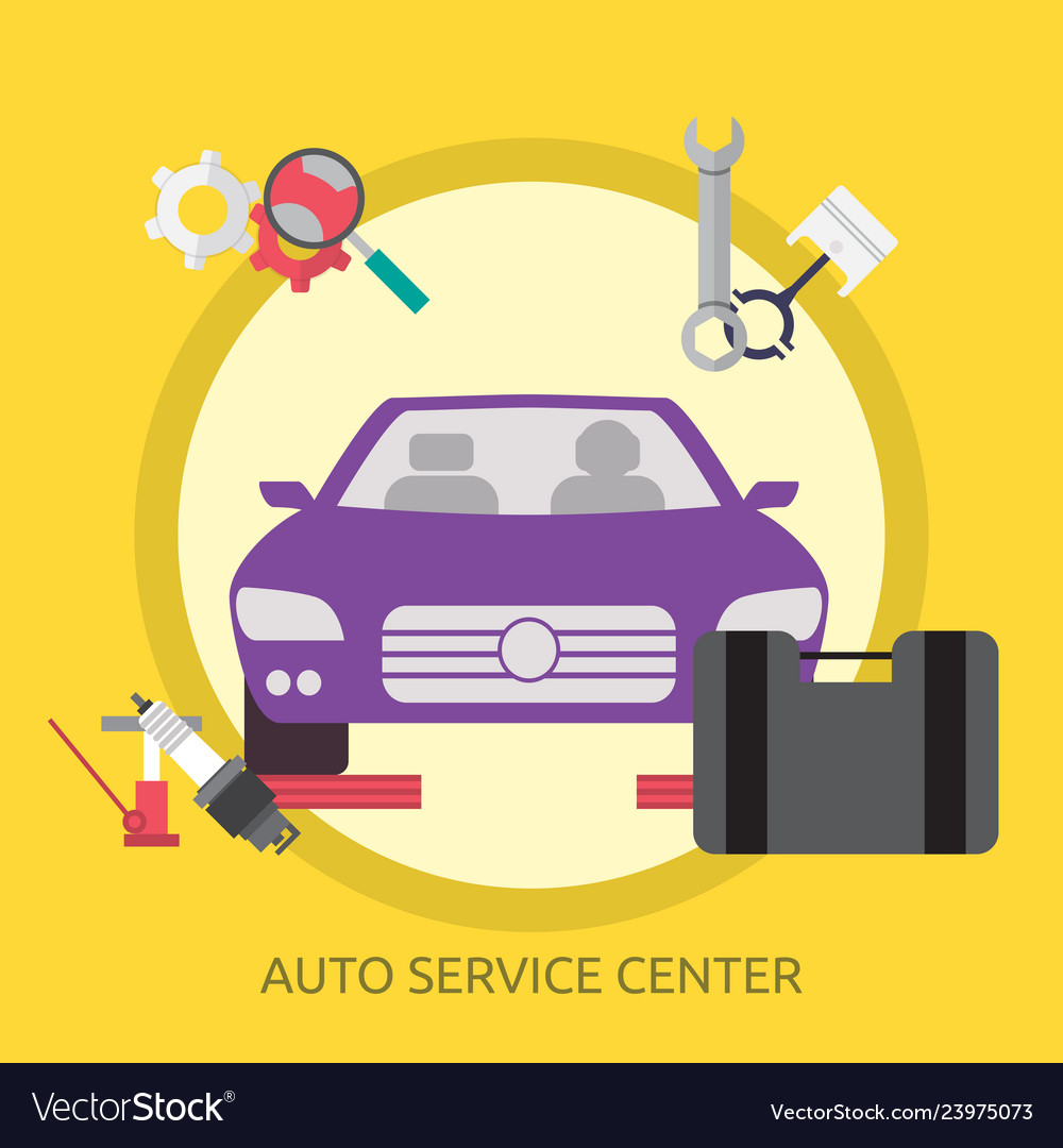 Auto service center conceptual design Royalty Free Vector