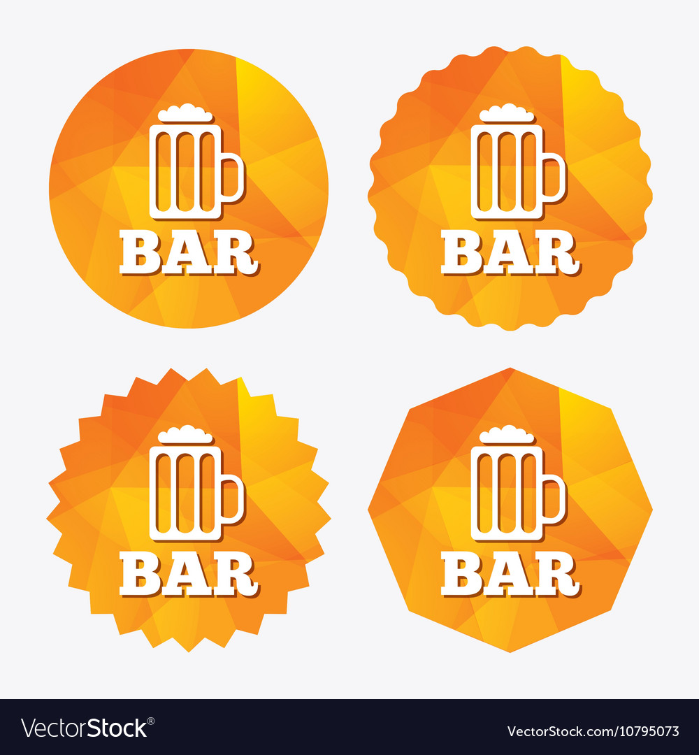 Bar or pub sign icon glass of beer symbol