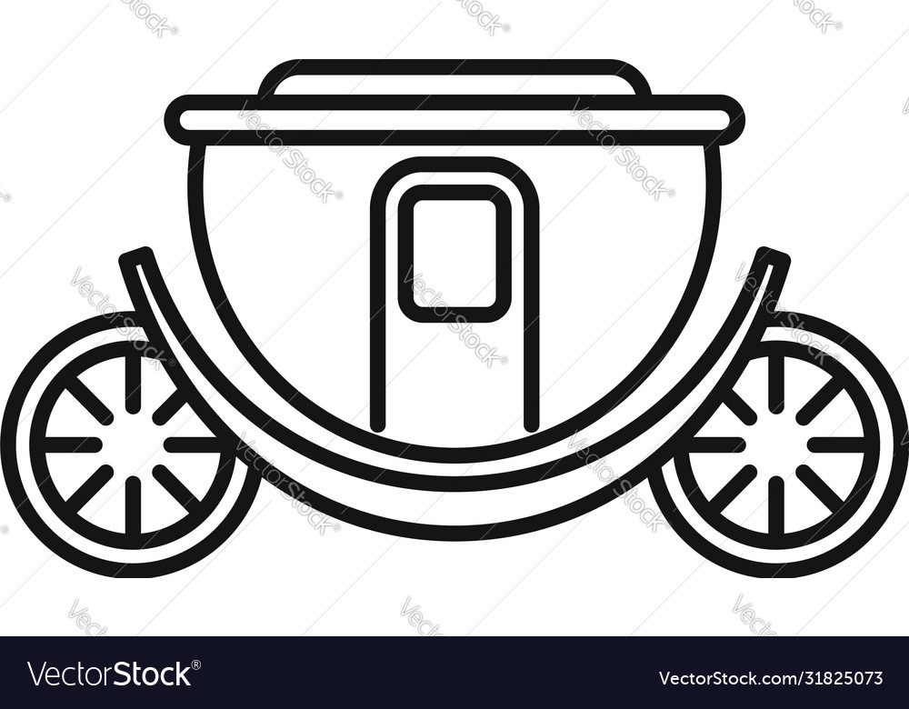 Brougham carriage icon outline style Royalty Free Vector