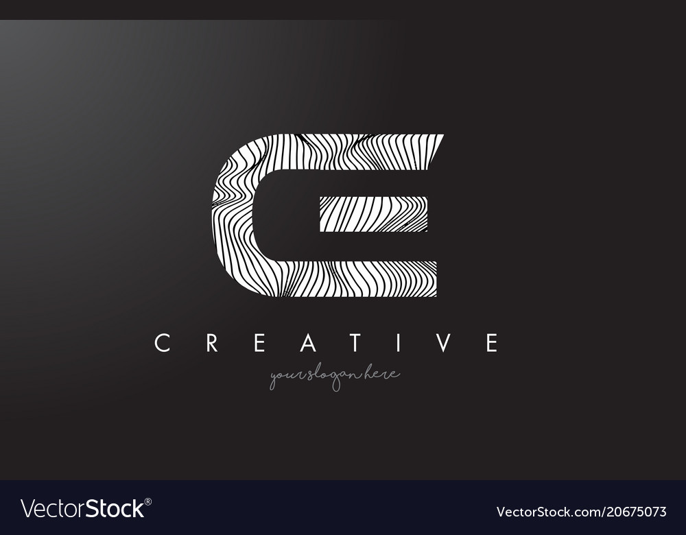 Ce c e letter logo with zebra lines texture Vector Image