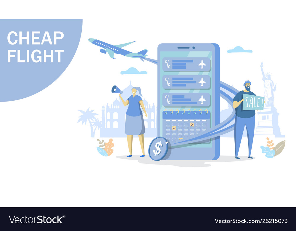 Cheap Flight Concept For Web Banner Royalty Free Vector