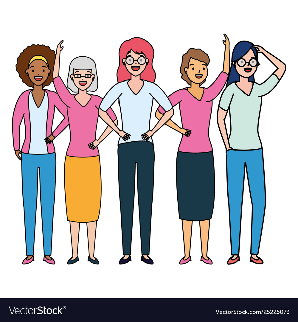 Vielfalt Frauen Charaktere vector image Vielfalt Frauen Charaktere