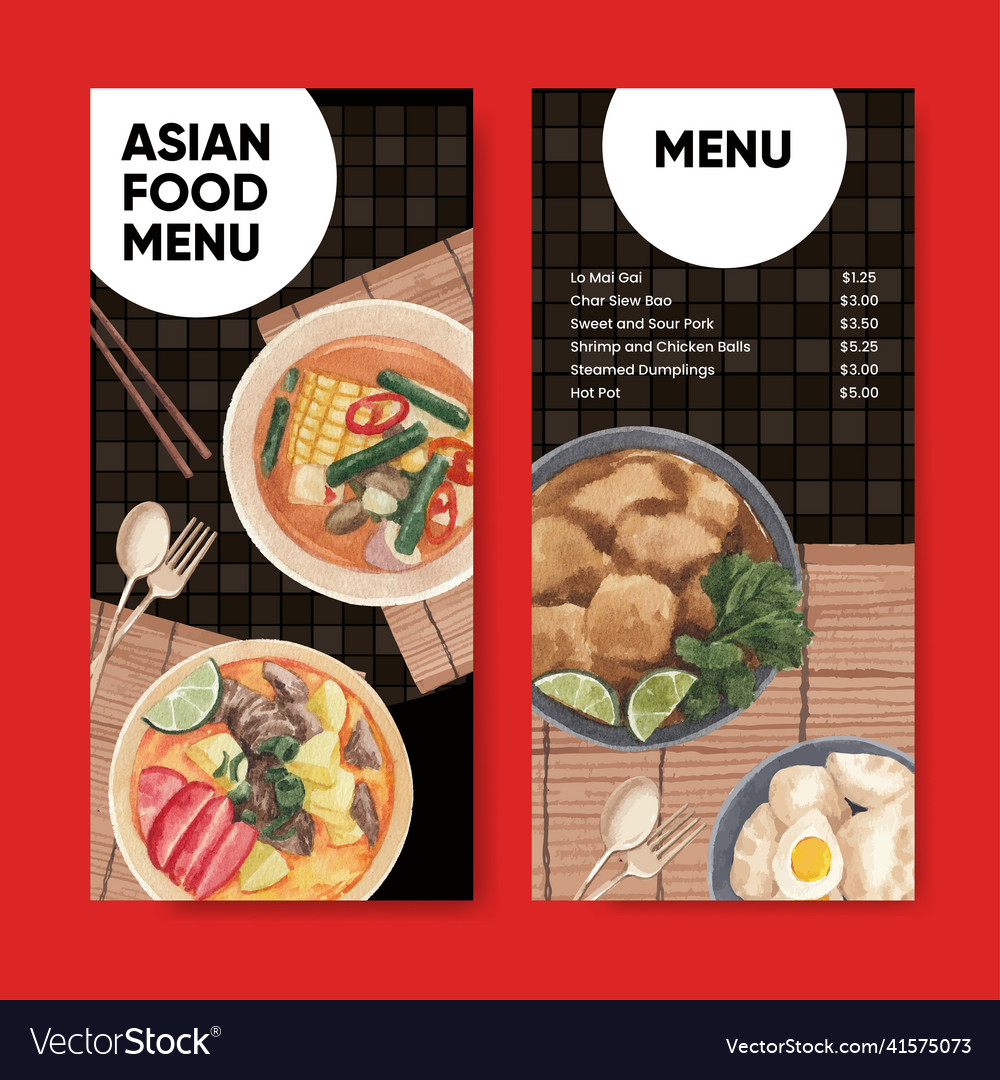 Flyer template with hong kong food Royalty Free Vector Image