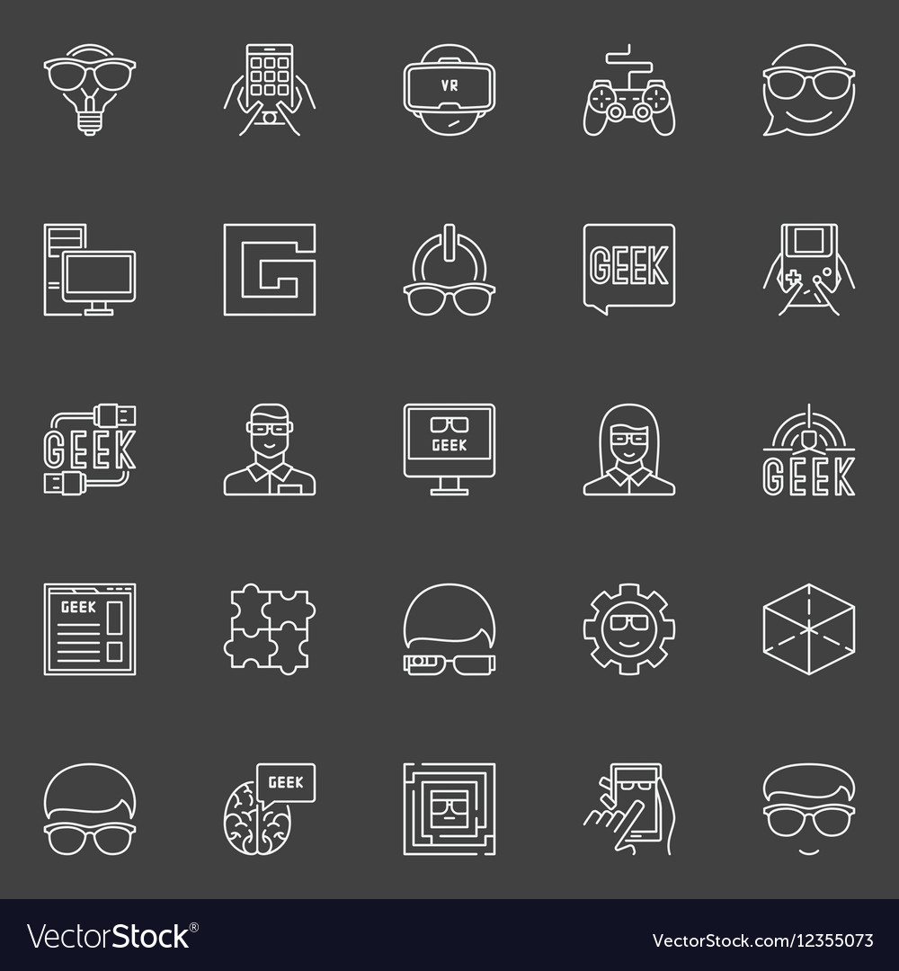 Geek line icons
