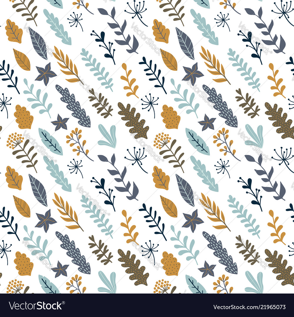 Hand drawn floral seamless pattern modern design vector image Hand drawn floral seamless pattern modern design