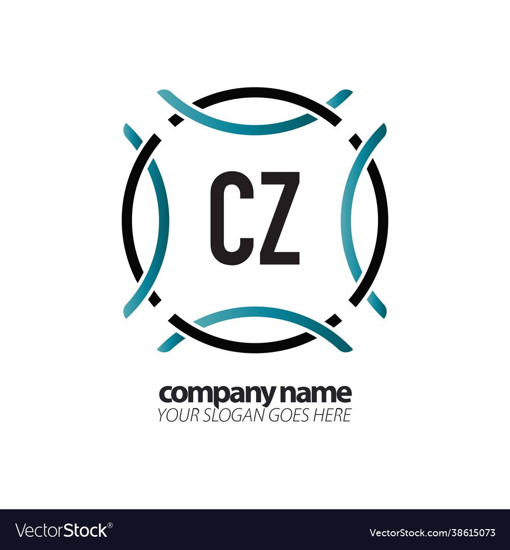 Initial letter cz circle sport logo design