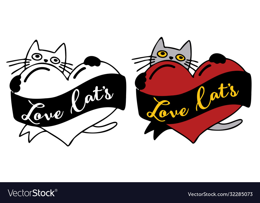 Love cats handwritten inspirational quote