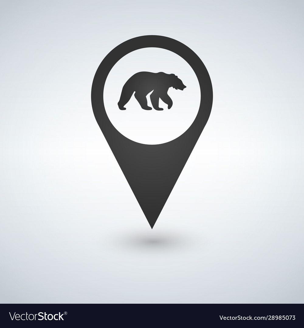 Map pin pointer bear icon