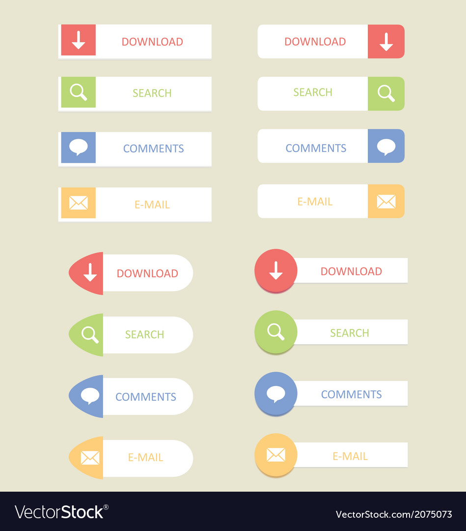 Modern colorful buttons