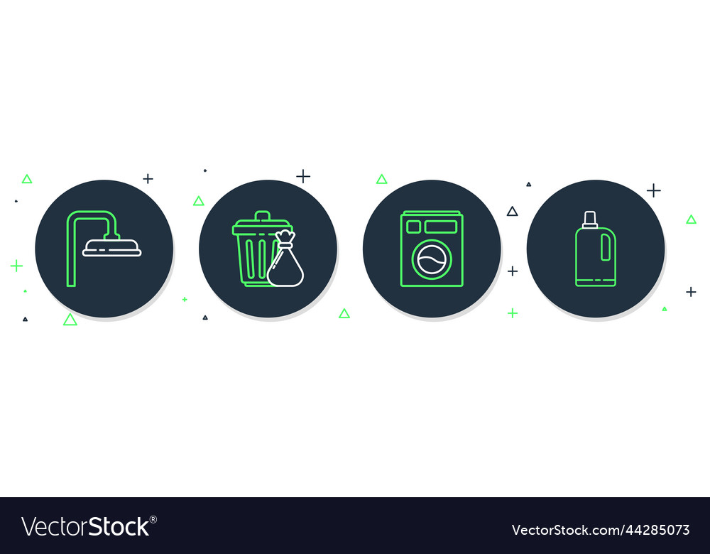 Set Linie Müll Dose und Müllbeutel Waschmaschine Dusche