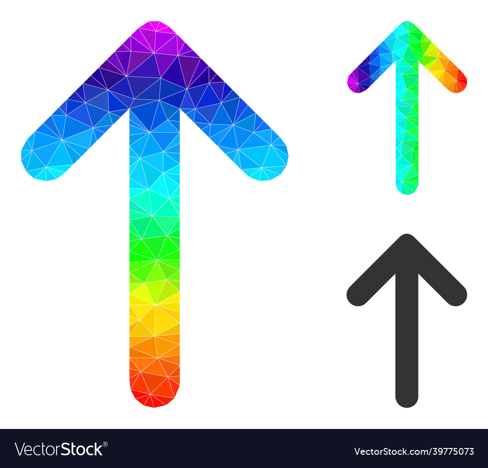 Triangle filled arrow up icon with spectrum vector image Triangle filled arrow up icon with spectrum