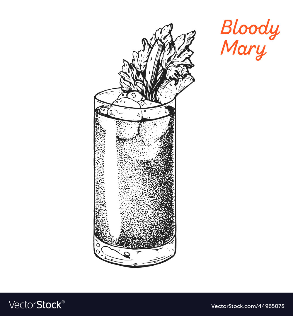 Bloody mary cocktail alcoholic Royalty Free Vector Image