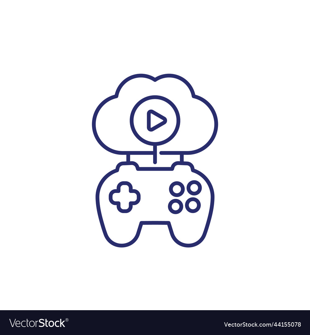 Cloud gaming icon on white Royalty Free Vector Image