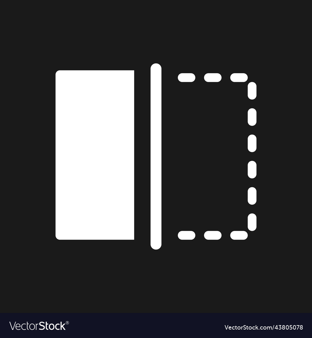 Crop video length dark mode glyph ui icon Vector Image