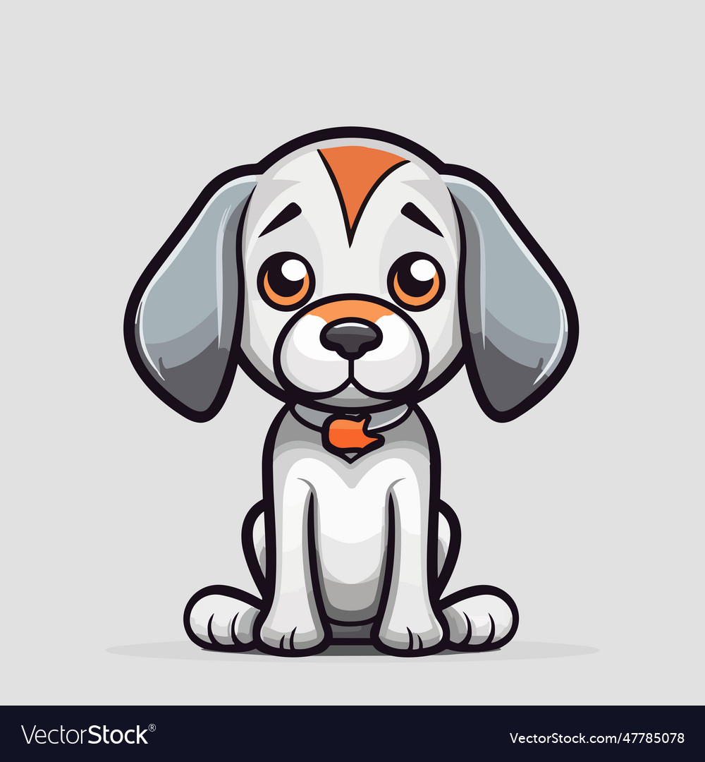 Cute little dog sitting on white background