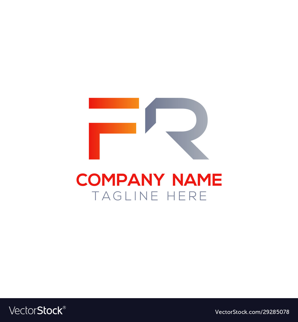 Initial letter fr logo design template creative