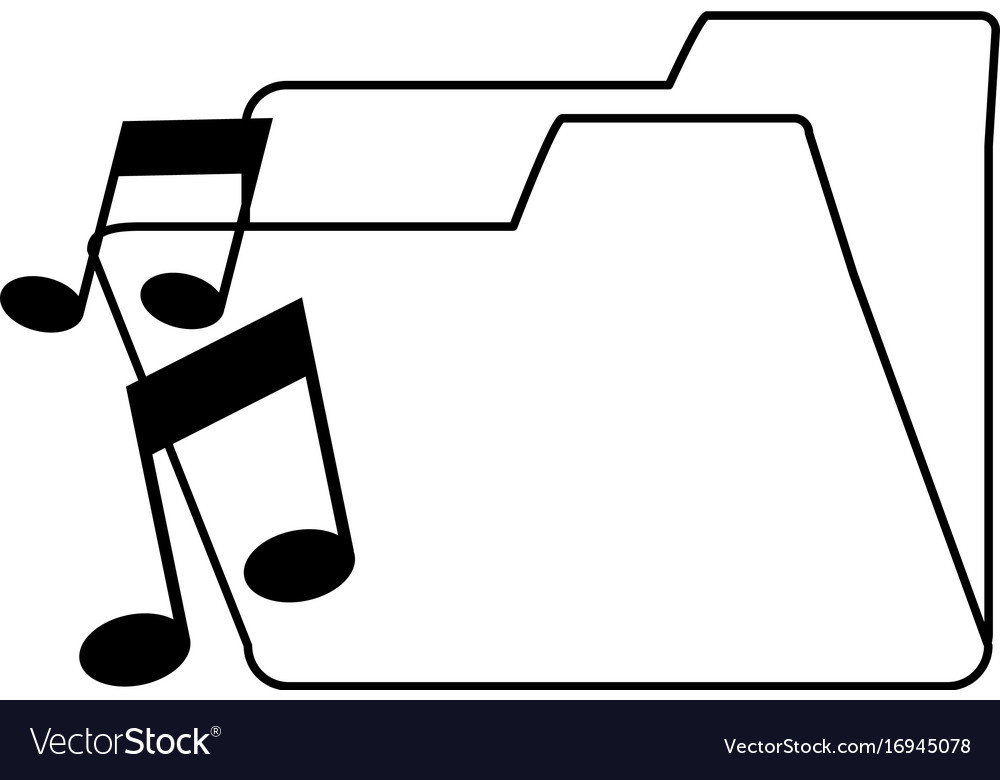 Music note with file folder icon image