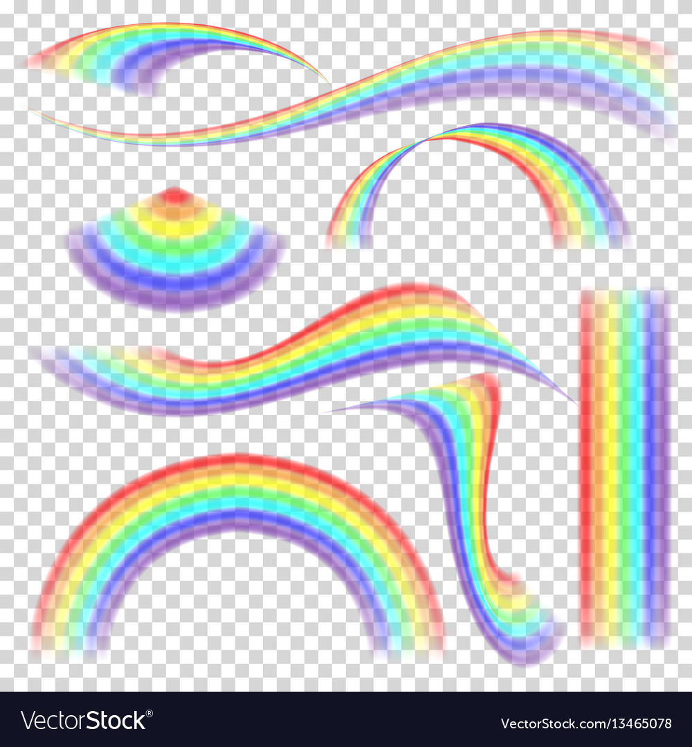 Rainbow set different shape collection Royalty Free Vector