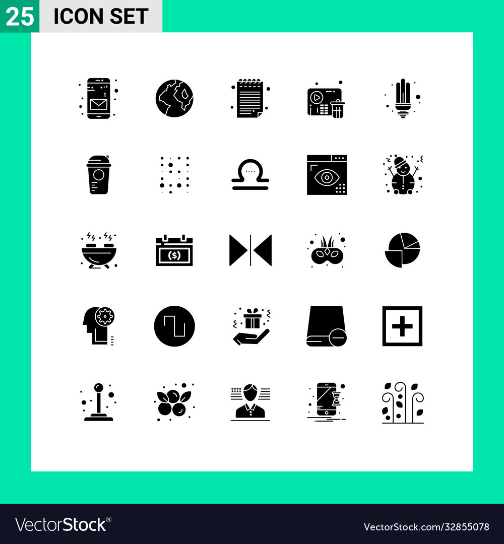 Set 25 solid glyphs on grid for game light