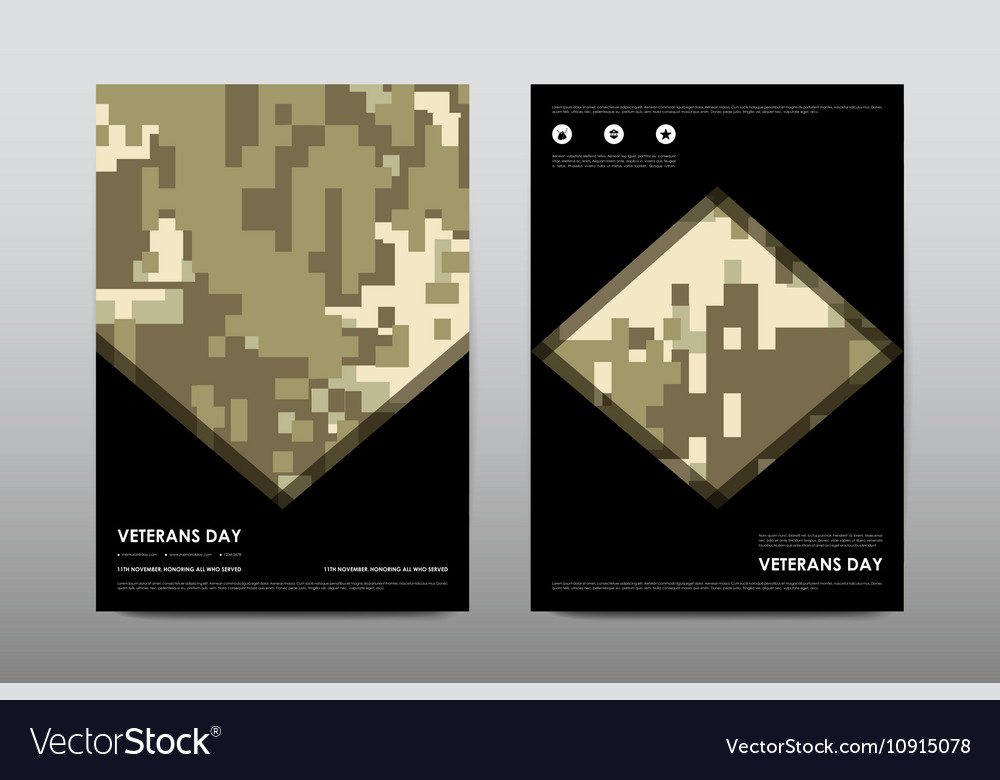 Set of veterans day brochure poster templates Vector Image