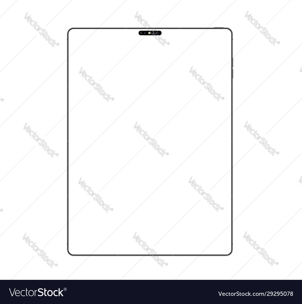 Tablet grey color with blank screen on white