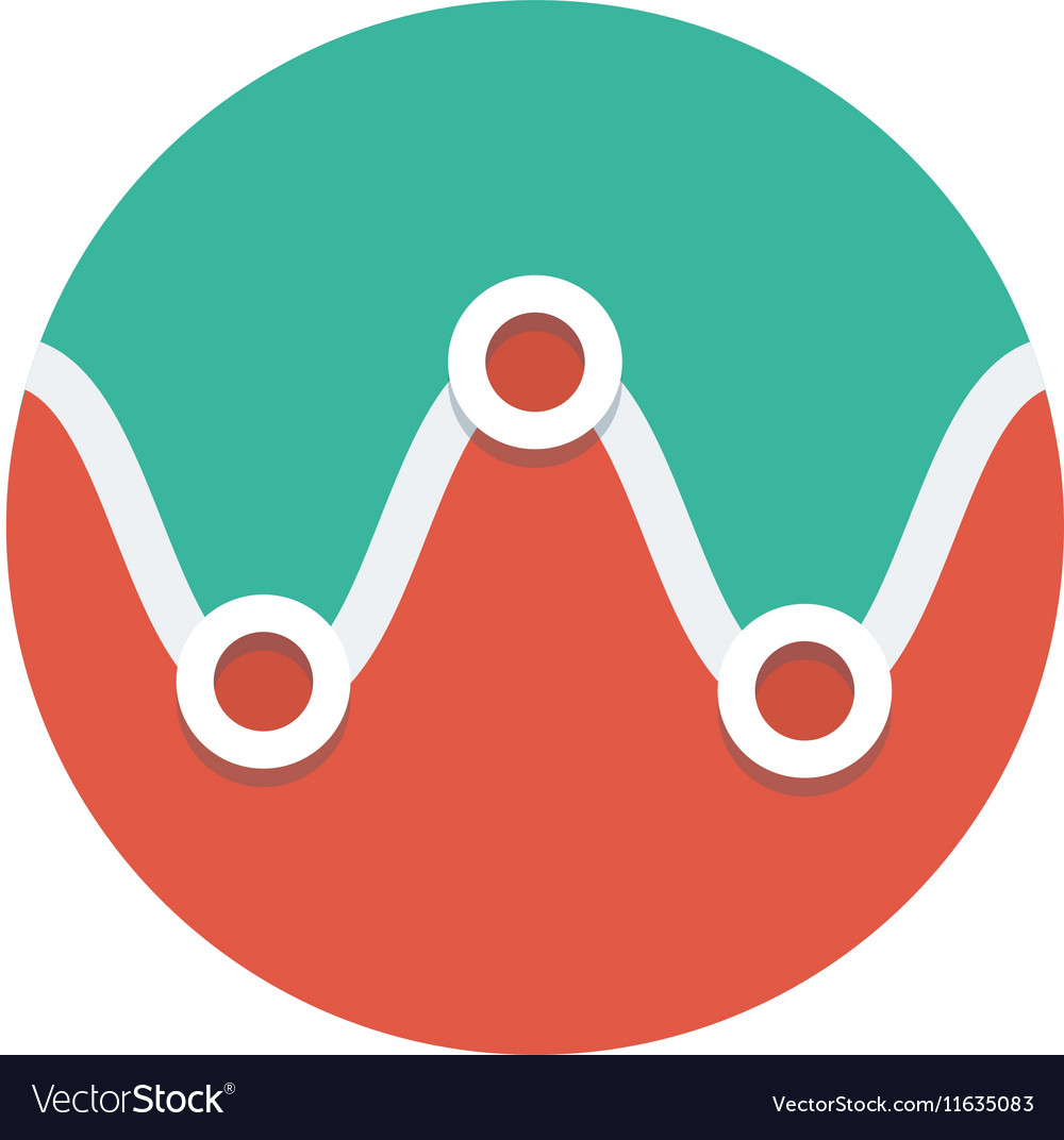 Circle Flat Icon Curve Line Royalty Free Vector Image